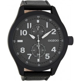 OOZOO Timepieces 51mm Black Leather Strap C7503